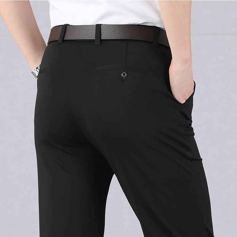 NOUVEAU RICHE Herrenhose Slim Fit Polyester Schwarz Blau Grau Khaki Schwarz (6 Stück verfügbar)