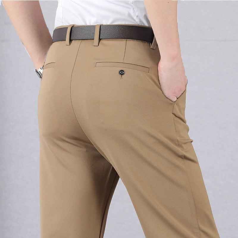 NOUVEAU RICHE Herrenhose Slim Fit Polyester Schwarz Blau Grau Khaki Braun