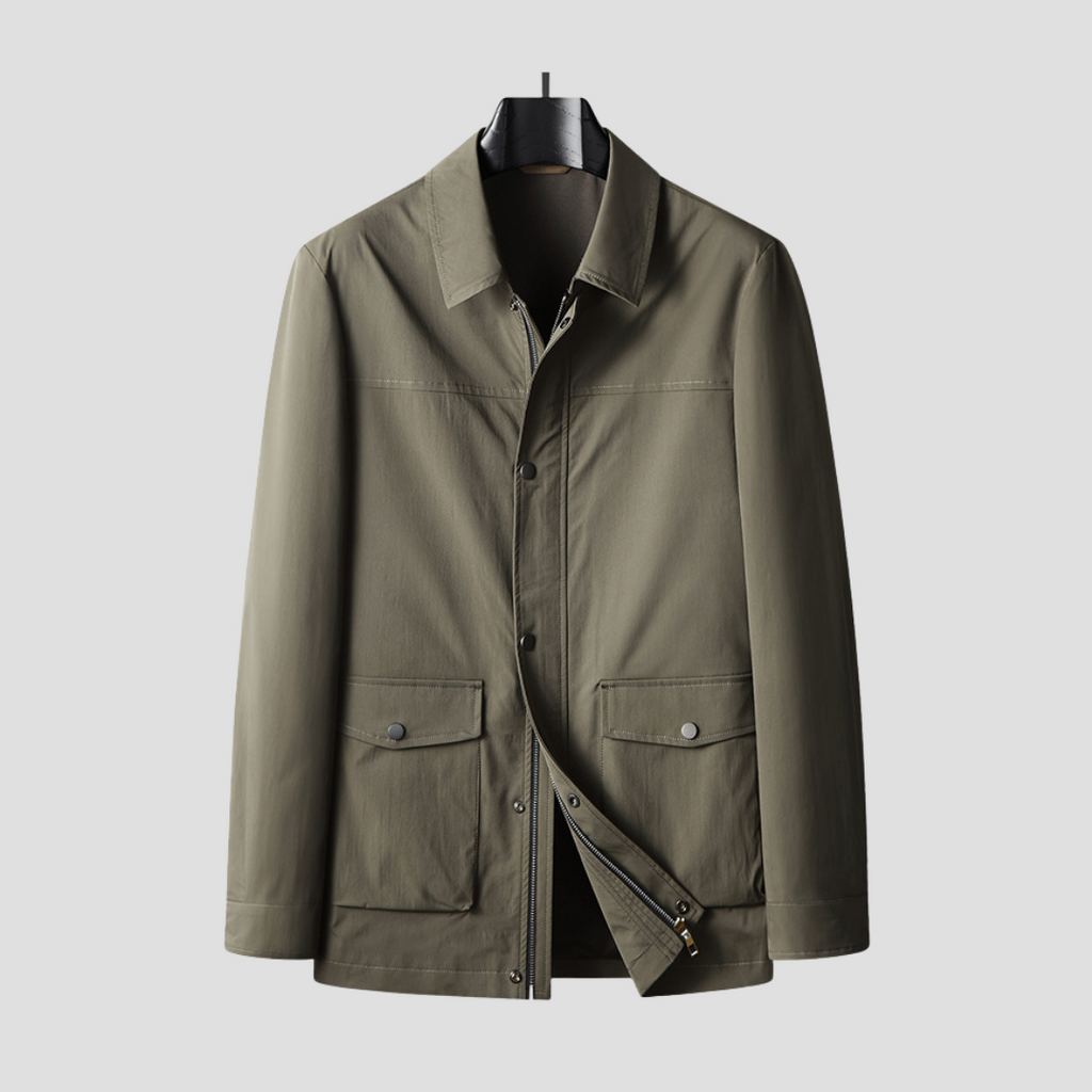 NOUVEAU RICHE Feldjacke Strapazierfähiger Stoff Strukturierter Schnitt Grün