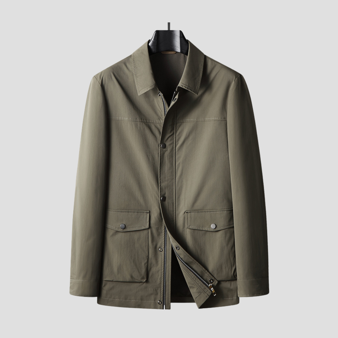 NOUVEAU RICHE Feldjacke Strapazierfähiger Stoff Strukturierter Schnitt Grün