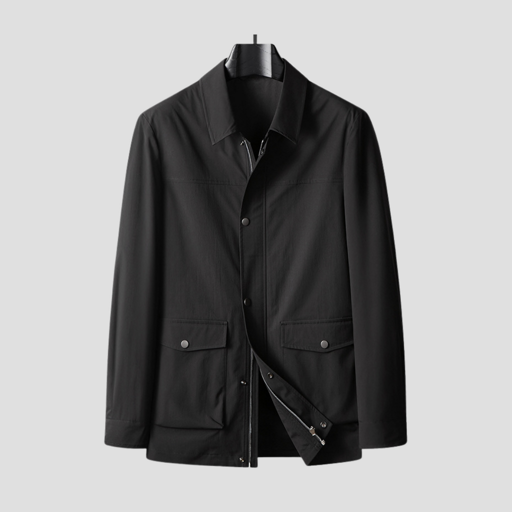 NOUVEAU RICHE Feldjacke Strapazierfähiger Stoff Strukturierter Schnitt Schwarz