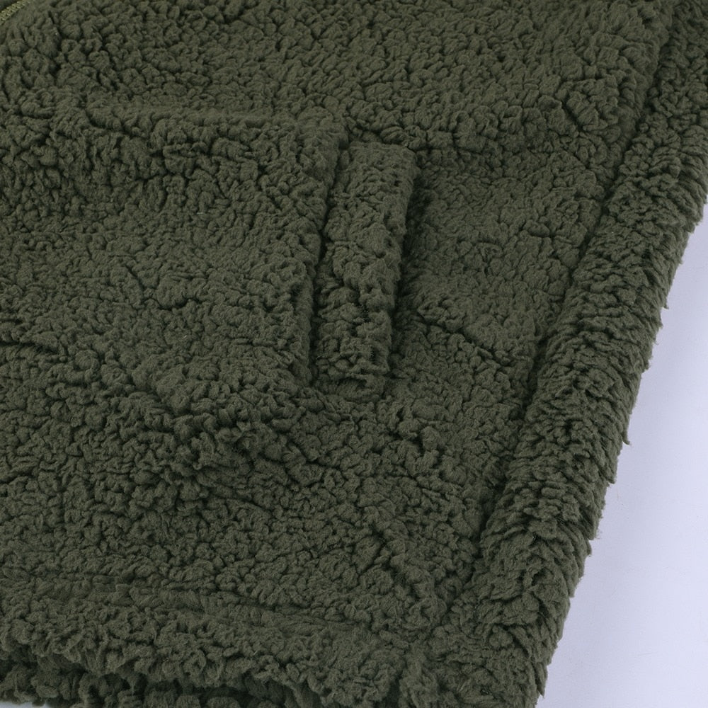 NOUVEAU RICHE Pamelo | Damen Teddy Kapuzenweste - Super Weiche & Warme Fleece Plüschweste mit Kapuze