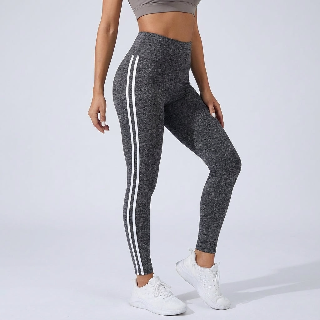 NOUVEAU RICHE Funktionelle Leggings mit hohem Bund – Sportleggings Damen mit Seitenstreifen, Gym & Alltag, 8 Farben, S–XL – Dôre Paige