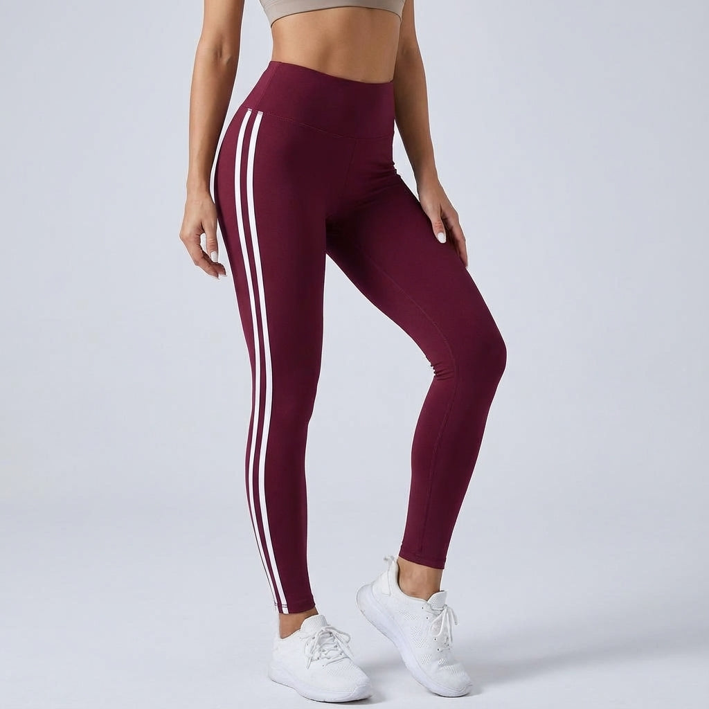 NOUVEAU RICHE Funktionelle Leggings mit hohem Bund – Sportleggings Damen mit Seitenstreifen, Gym & Alltag, 8 Farben, S–XL – Dôre Paige
