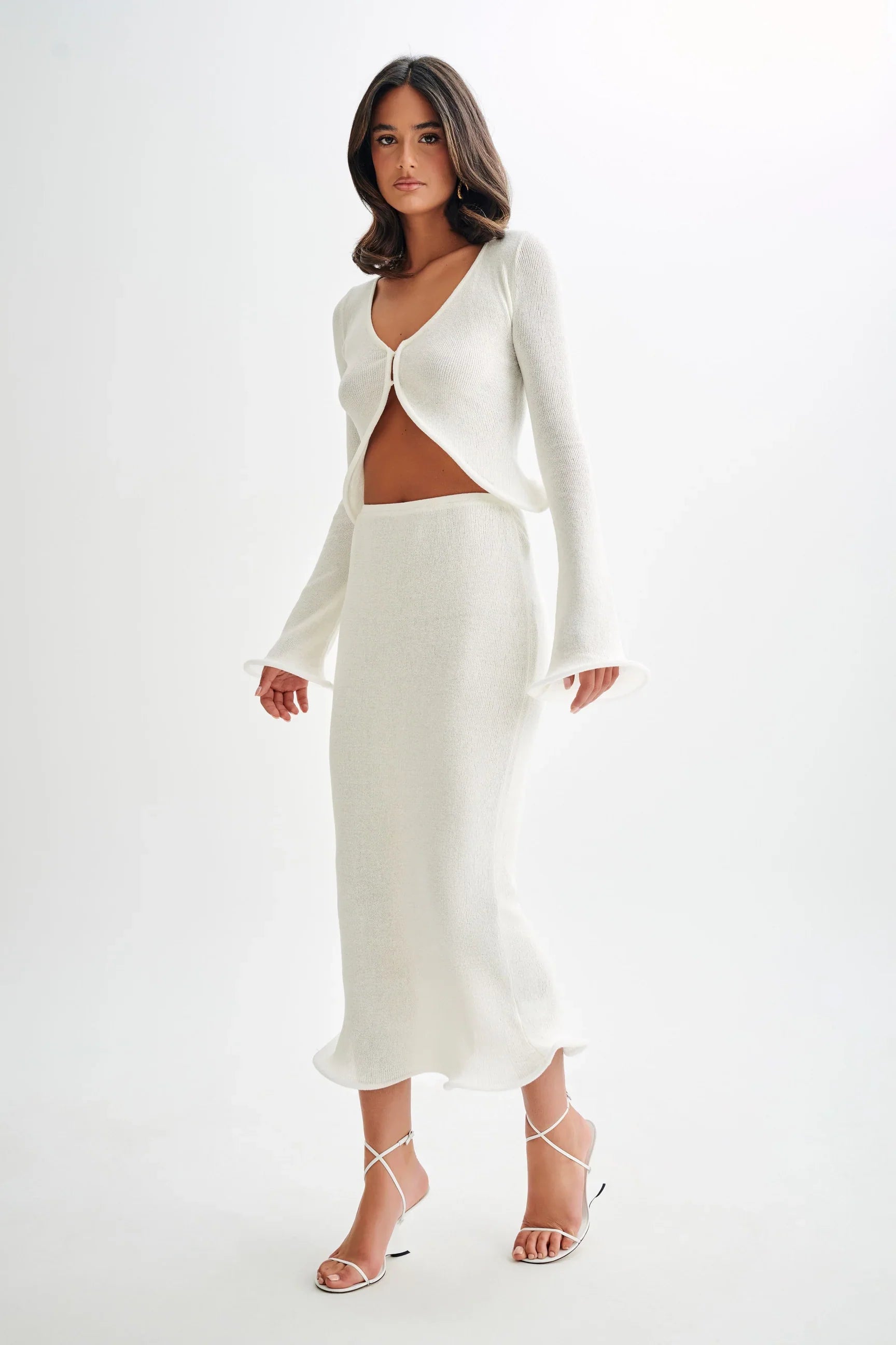 NOUVEAU RICHE Stylisches Strickoberteil und Rockset für Modebewusste Frauen mit Eleganz und Komfort