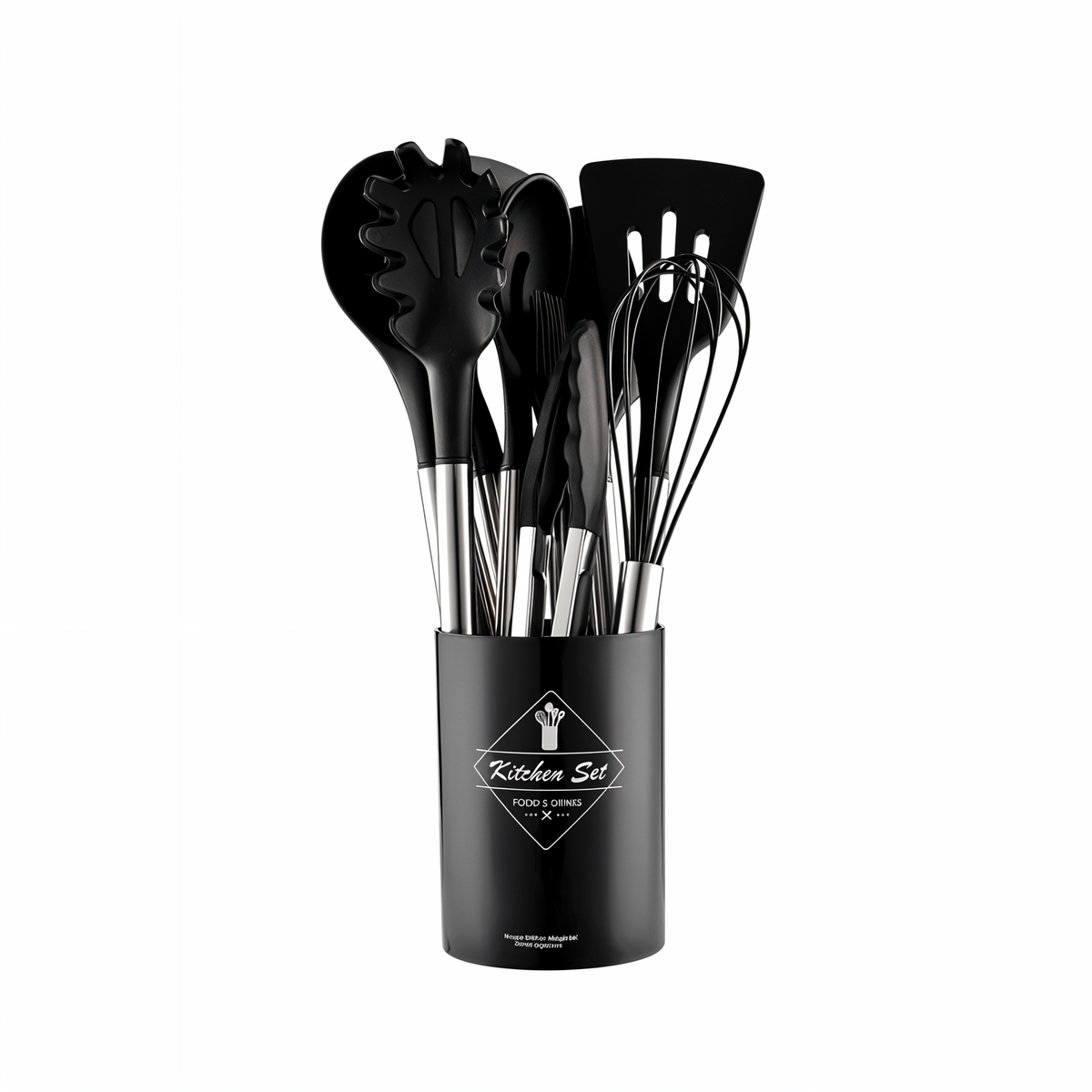 NOUVEAU RICHE 12-teiliges Silikon-Küchenutensilien-Set – Kochbesteck mit Edelstahlgriffen, hitzebeständig – Culinara Pro