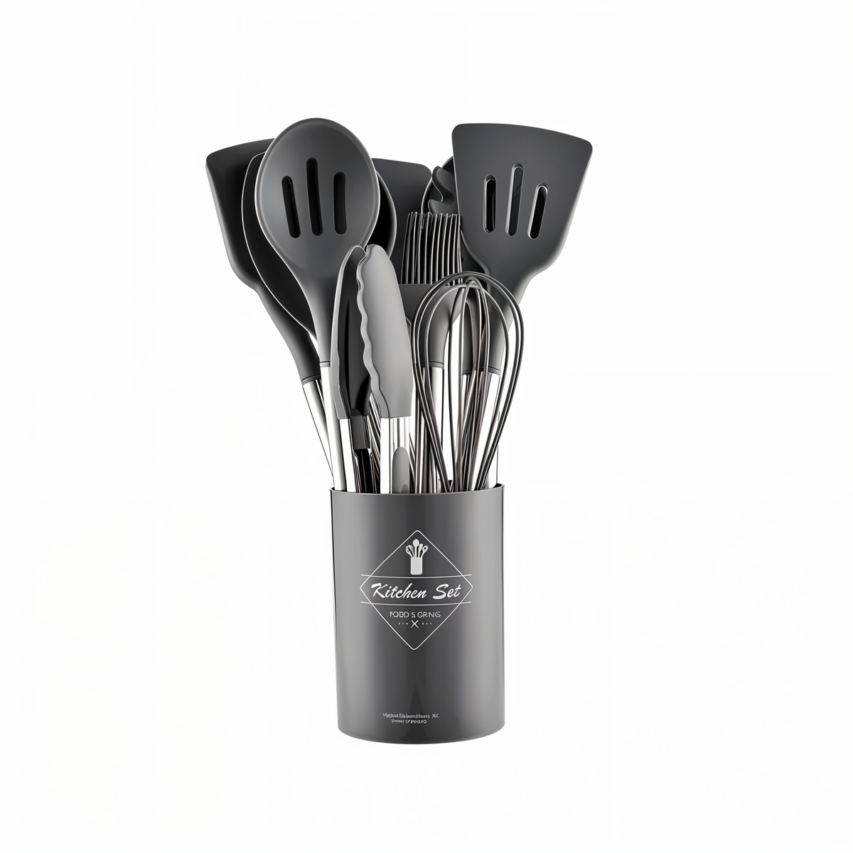 NOUVEAU RICHE 12-teiliges Silikon-Küchenutensilien-Set – Kochbesteck mit Edelstahlgriffen, hitzebeständig – Culinara Pro
