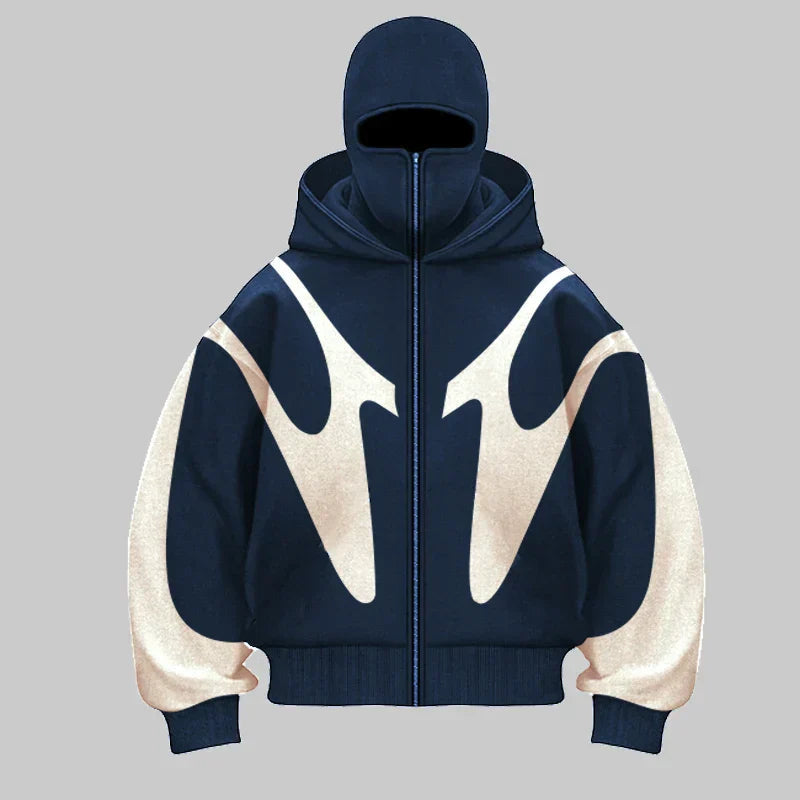 NOUVEAU RICHE Hoodie Mit Balaclava Winddichtes Schweres Baumwollgewebe