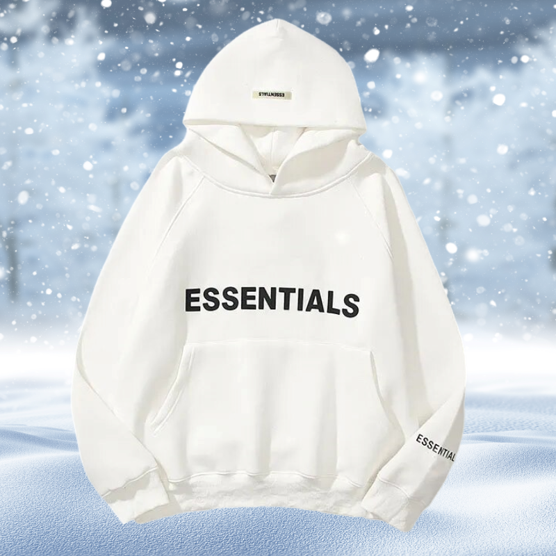 NOUVEAU RICHE Hoodie Oversize Estampado Urbaner Stil Komfortabel Relaxed Weiß