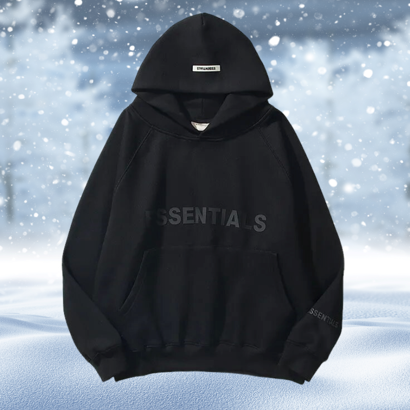 NOUVEAU RICHE Hoodie Oversize Estampado Urbaner Stil Komfortabel Relaxed Schwarz