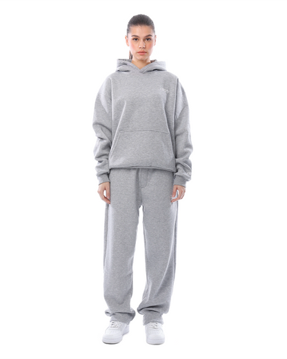 NOUVEAU RICHE Hoodie & Jogginghose Set – Weiche Baumwolle & Lockere Passform Grau