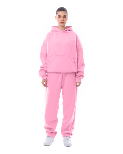 NOUVEAU RICHE Hoodie & Jogginghose Set – Weiche Baumwolle & Lockere Passform Rosa