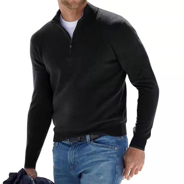 NOUVEAU RICHE V Ausschnitt Pullover Mit Reißverschluss schwarz