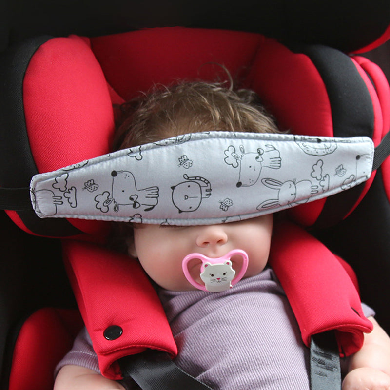 NOUVEAU RICHE Kopfstütze für Kinder im Autositz – Verstellbare Schlafstütze für den Kindersitz, weich & atmungsaktiv, Grau, Dinosaurier, Ozean oder Rosa