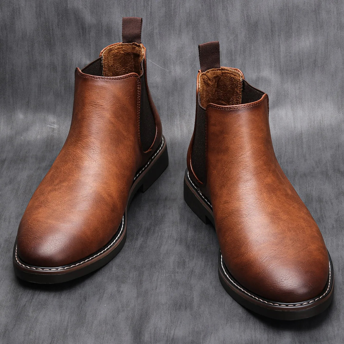 NOUVEAU RICHE Chelsea Stiefel Leder Bequem Komfort Alltagsstil Herren