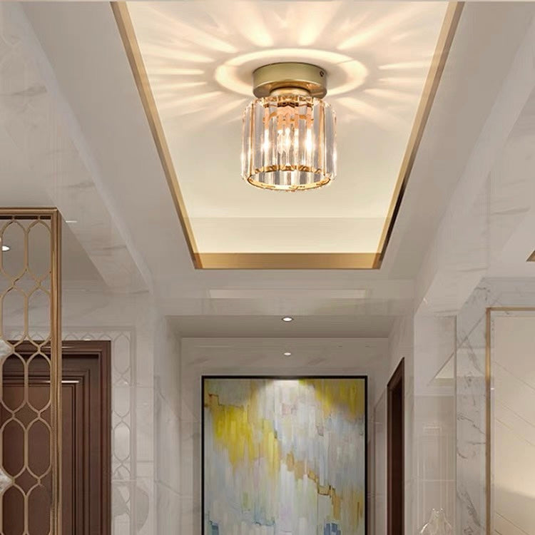 NOUVEAU RICHE Moderne Kristall-Deckenleuchte – Kristall Deckenlampe mit Messingfassung, E27, rund oder quadratisch, Gold oder Schwarz – CrystalGlow