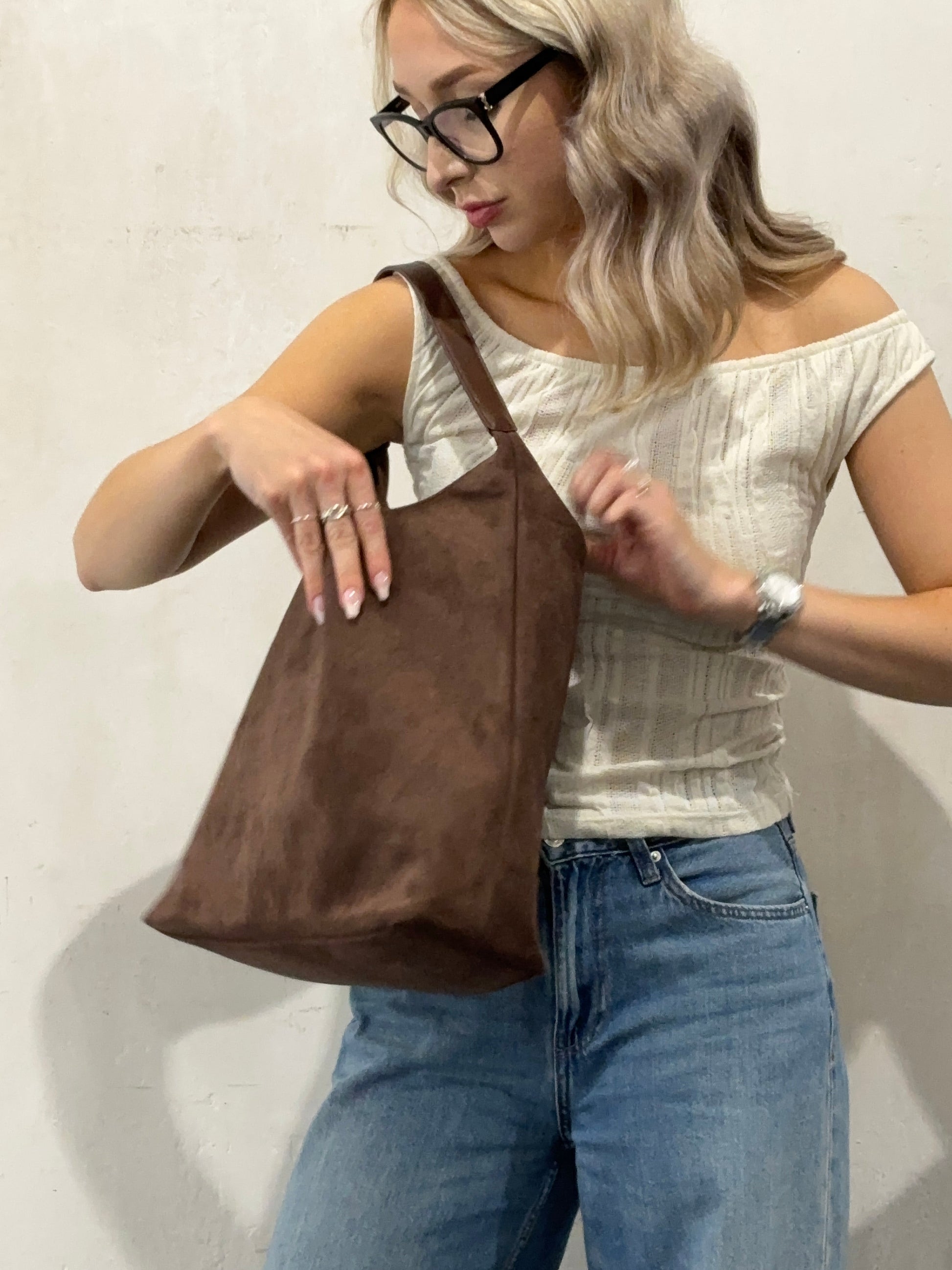 NOUVEAU RICHE Damen Leder Tote Bag – Alltagstaugliche Tasche aus Geschmeidigem Leder