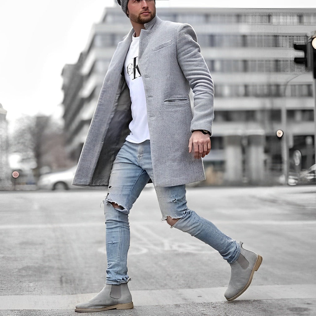 NOUVEAU RICHE Herrenjacke Elegante Vielseitige Für Formelle Anlässe Grau