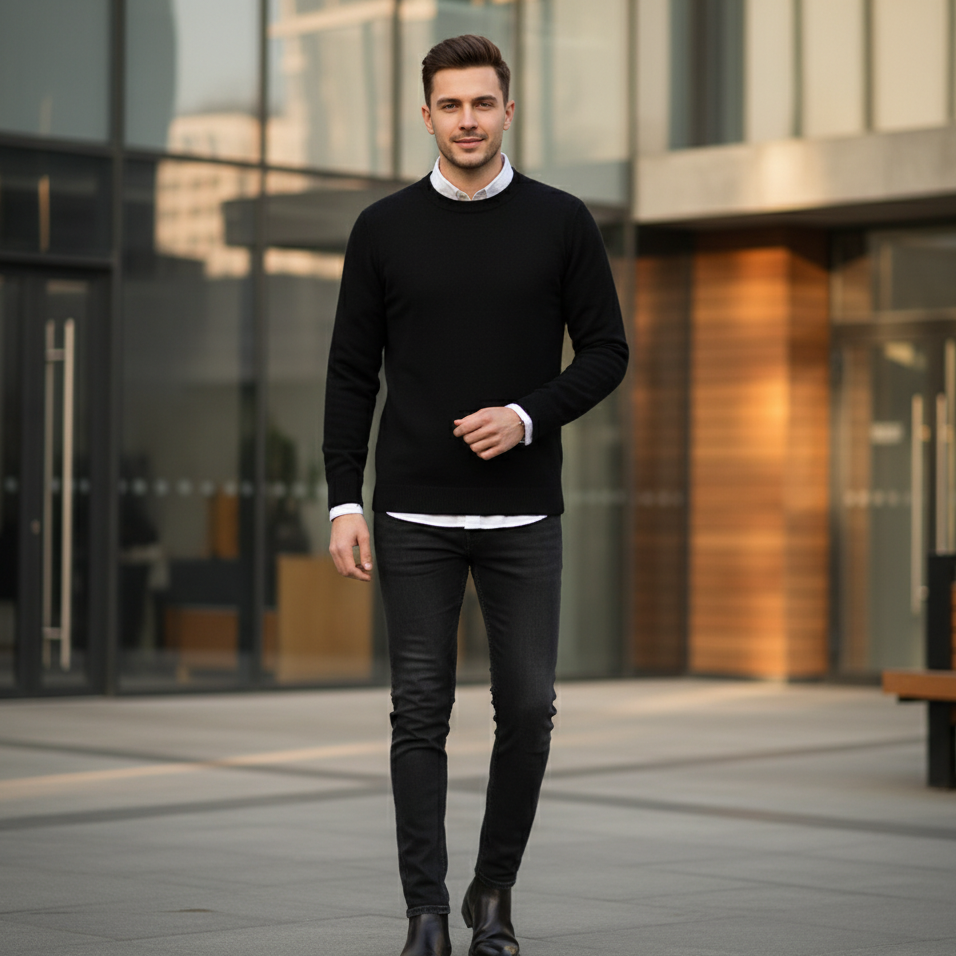 Kaschmirpullover Herren 100% Kaschmir Weicher Schnitt