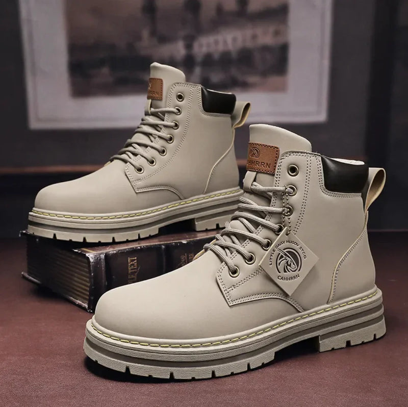 NOUVEAU RICHE Schnürstiefel Herren Wasserdicht Mit Komfortsohle Stilvoll Grau
