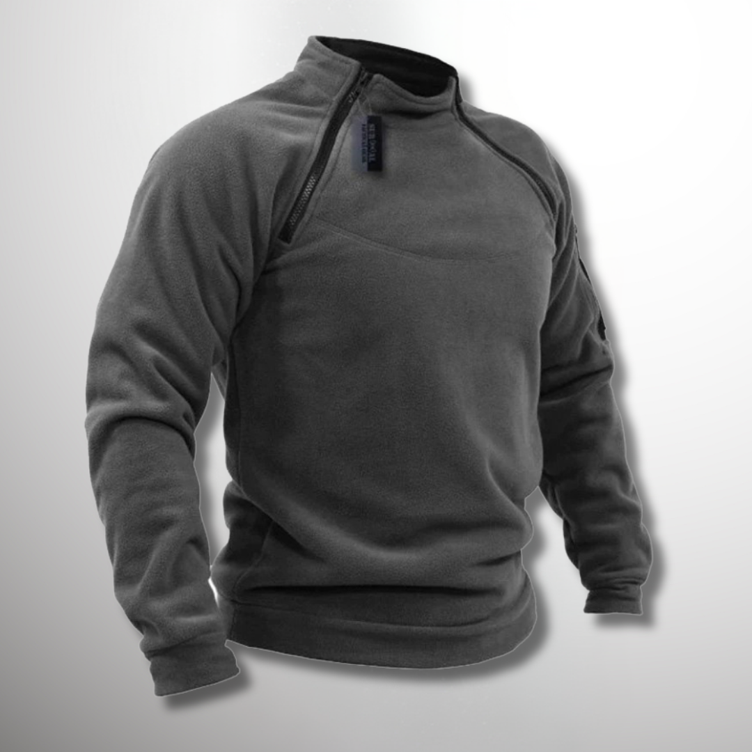 NOUVEAU RICHE Winddichter & Taktischer Herren Fleece Pullover Dunklegrau