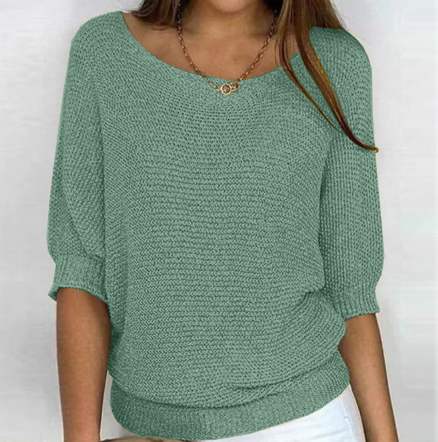 NOUVEAU RICHE Strickpullover Damen V Ausschnitt Klassisch Kuschelig Wollmix Hellgrün