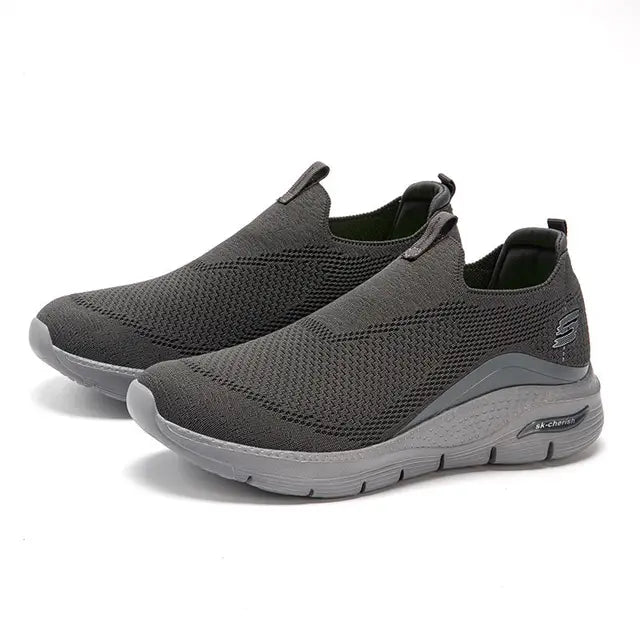 NOUVEAU RICHE Bequeme Schwarze Slip On Sneaker Aus Baumwollmix Alltag Dunkelgrau