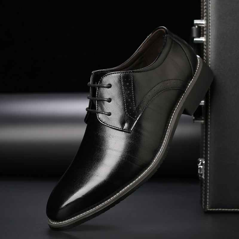 NOUVEAU RICHE Elegante Herren Schnürschuhe Mit Brogue Details Komfort schwarz