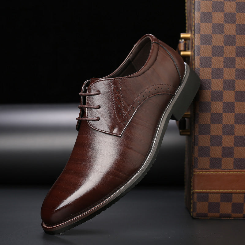 NOUVEAU RICHE Elegante Herren Schnürschuhe Mit Brogue Details Komfort braun