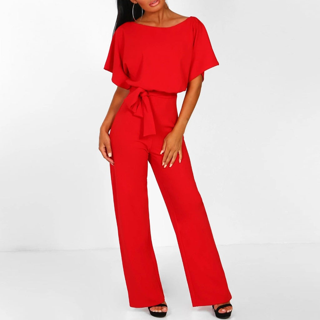 NOUVEAU RICHE Jumpsuit Damen Dunkelblau Elegant Bequem Für Abendpartys Rot