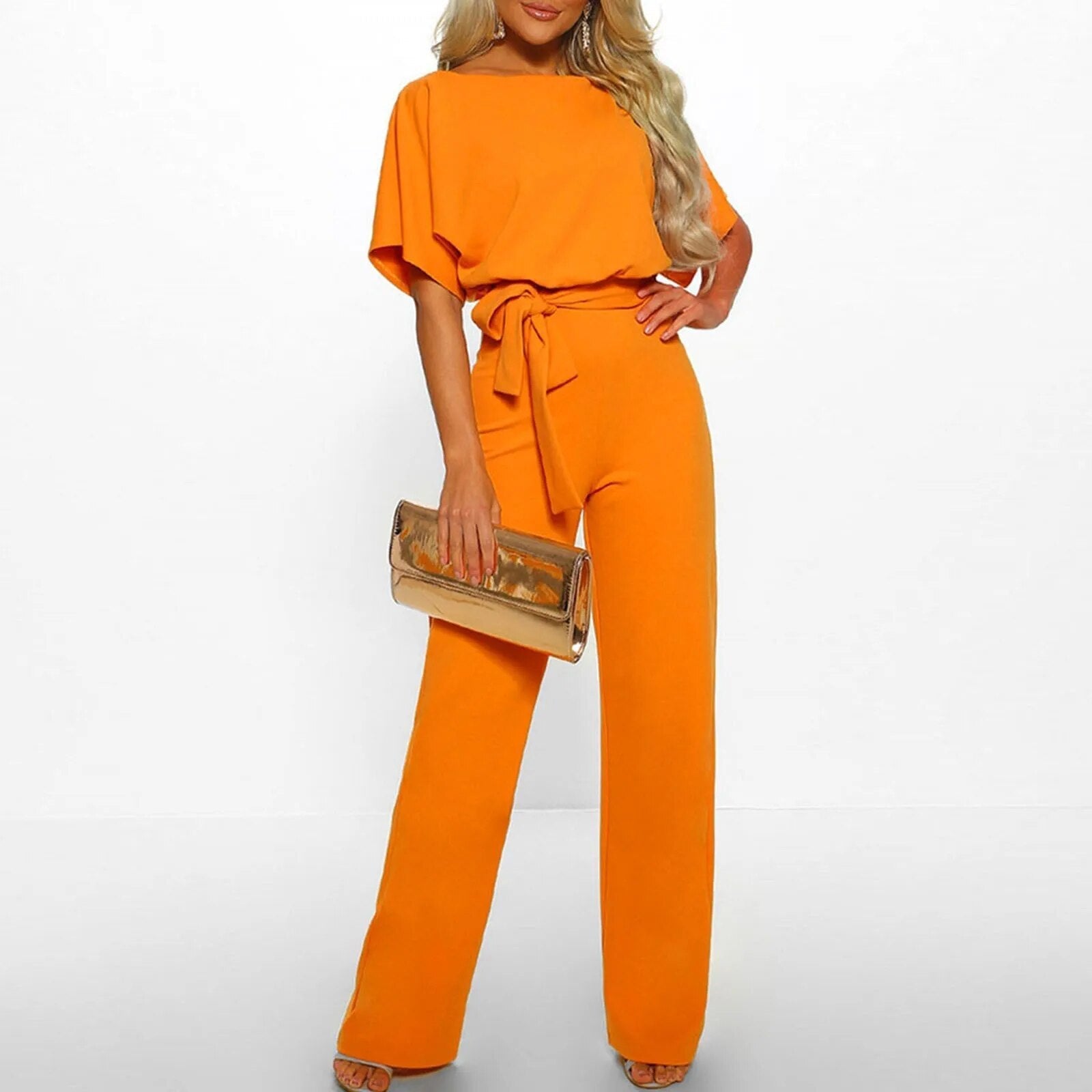 NOUVEAU RICHE Damen Jumpsuit Hoch Tailliert Mit Schmeichelndem Bund