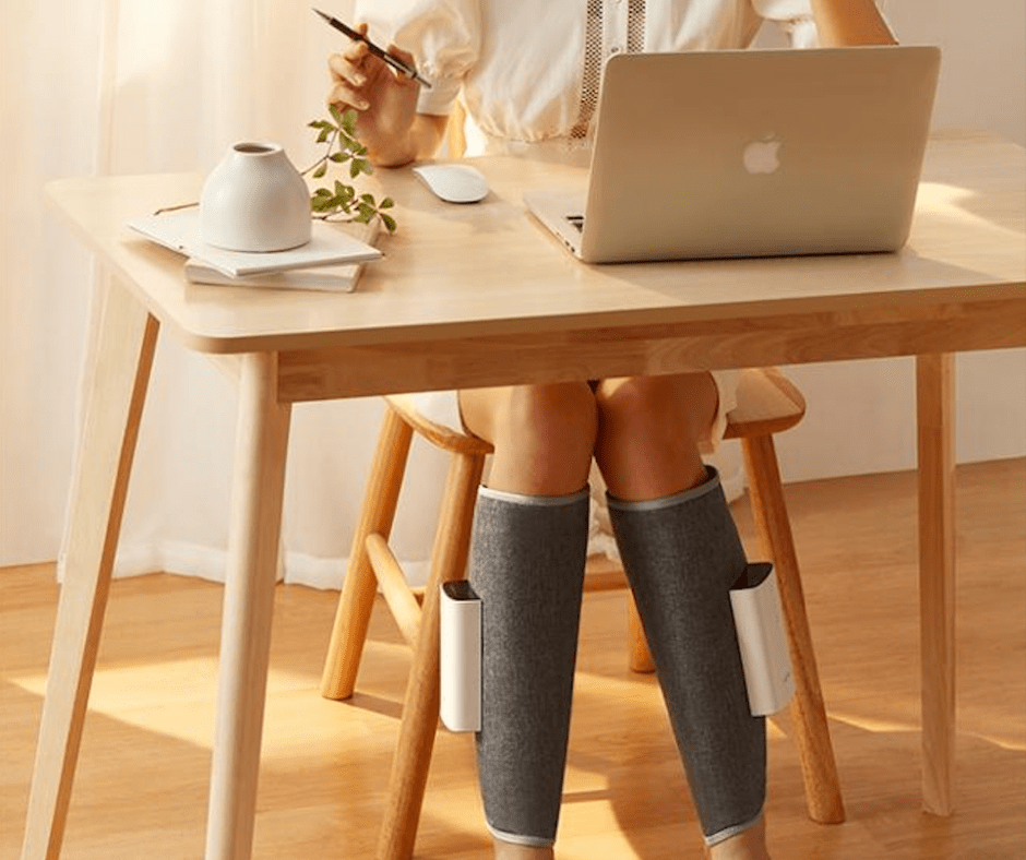 NOUVEAU RICHE Kabelloses Beinmassagegerät mit Luftkompression & Wärme – 3 Modi, 2 Stufen, USB-aufladbar – verstellbar für Damen & Herren