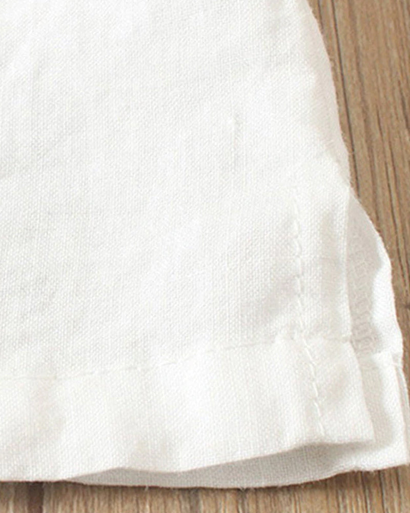 NOUVEAU RICHE Flōre | Unifarbenes Kurzarm-Bluse mit Rundhalsausschnitt