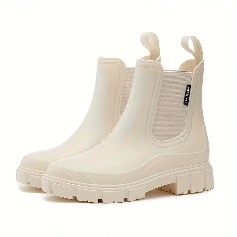 NOUVEAU RICHE Stiefel Chelsea Slip On Wasserdicht Alltagstauglich Damen Beige