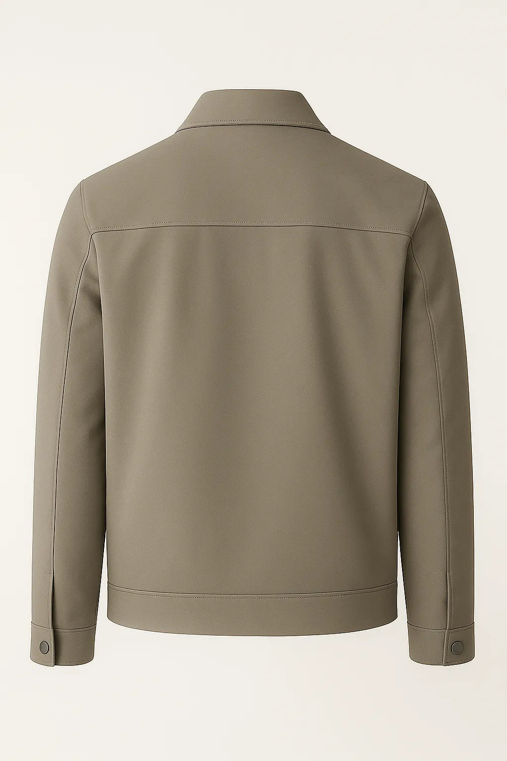 NOUVEAU RICHE Khakifarbene Freizeitjacke Mit Klassischem Kragen Und Weichem Karierter Innenfutter Für Herren Und Damen Ideale Jacke Für Wechselhaftes Wetter