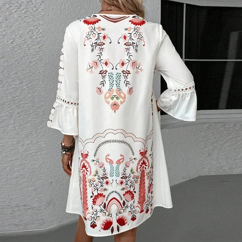 NOUVEAU RICHE Boho Sommerkleid Bequem Fließende Silhouette Lockerer Schnitt