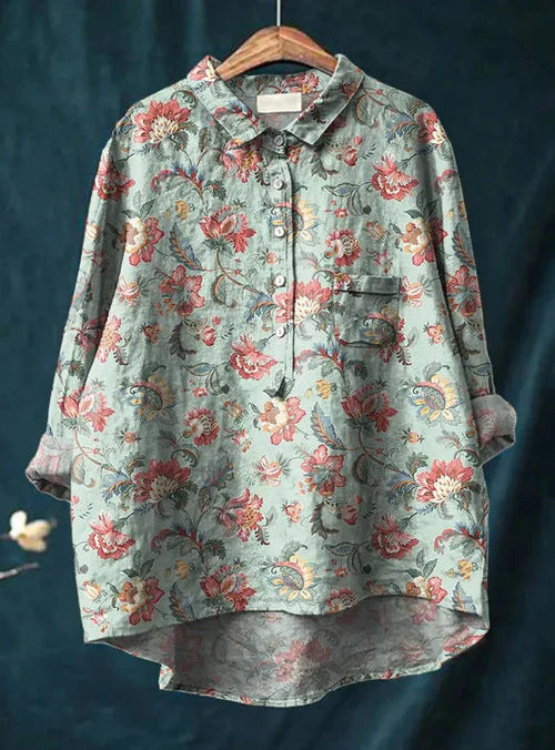 NOUVEAU RICHE Klassische Blumenbluse Mit Elegantem Schnitt Und Muster Druck 2