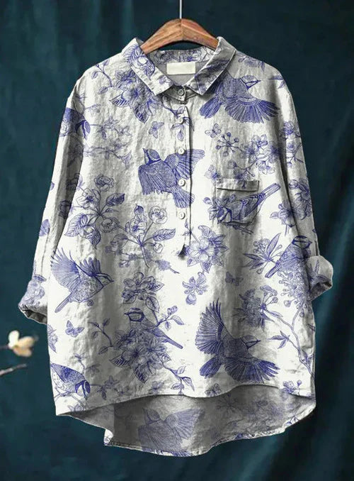 NOUVEAU RICHE Klassische Blumenbluse Mit Elegantem Schnitt Und Muster Druck 3