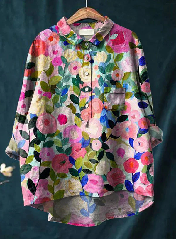 NOUVEAU RICHE Klassische Blumenbluse Mit Elegantem Schnitt Und Muster Druck 5