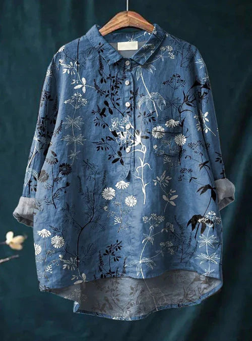NOUVEAU RICHE Klassische Blumenbluse Mit Elegantem Schnitt Und Muster Druck 8