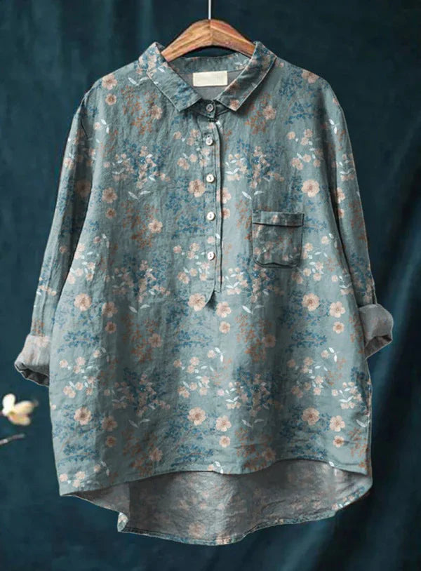 NOUVEAU RICHE Klassische Blumenbluse Mit Elegantem Schnitt Und Muster Druck 9