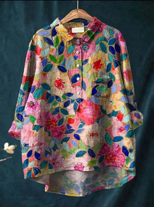 NOUVEAU RICHE Klassische Blumenbluse Mit Elegantem Schnitt Und Muster Druck 1