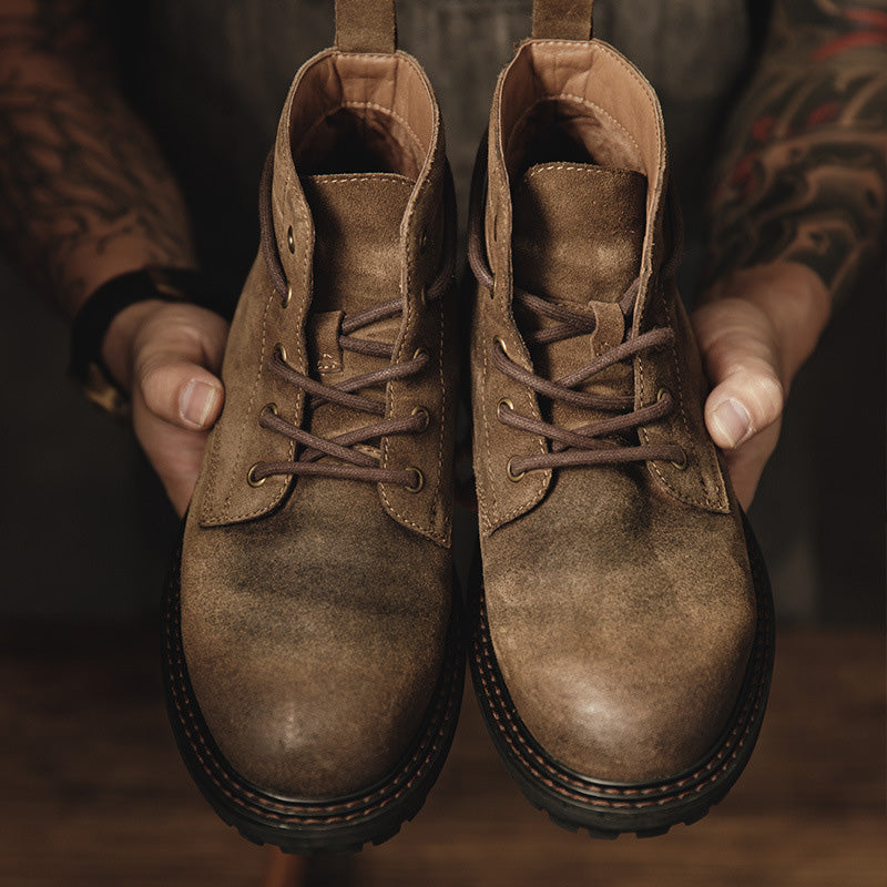 NOUVEAU RICHE Klassische Arbeitsstiefel Aus Rindswildleder Mit Ölwachs Für Herren Wetterfest Und Langlebig