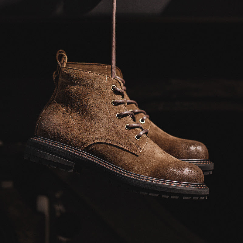 NOUVEAU RICHE Klassische Arbeitsstiefel Aus Rindswildleder Mit Ölwachs Für Herren Wetterfest Und Langlebig