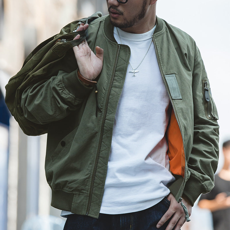 NOUVEAU RICHE Klassische Militär Fliegerjacke Aus Nachhaltigem Material Mit Leichter Struktur Und Stilvollem Design für Herren Oliv