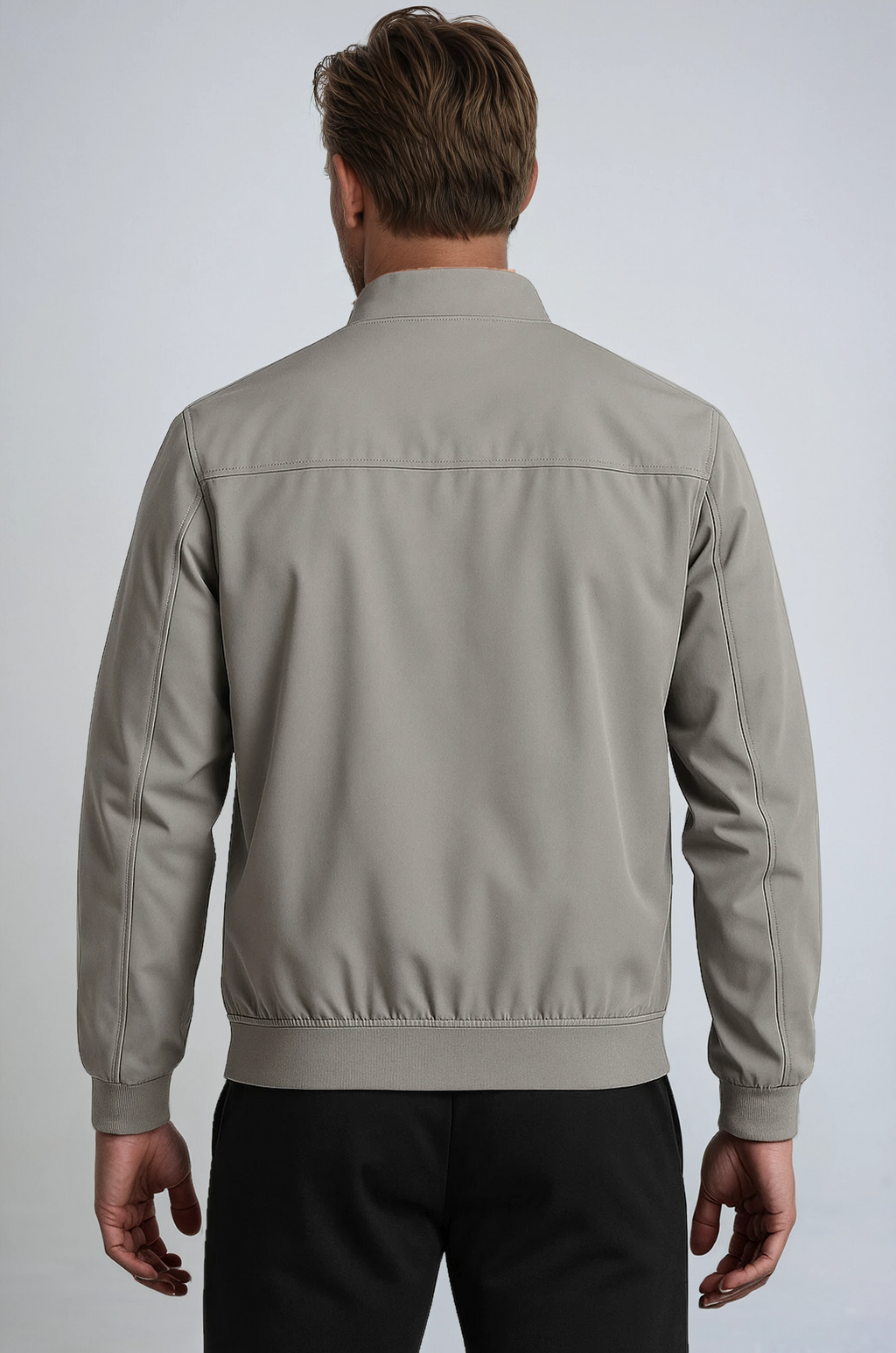 NOUVEAU RICHE Klassische Graue Bomberjacke Für Herren Leichte Freizeitjacke Mit Reißverschluss Und Taschen Ideal Für Übergangswetter