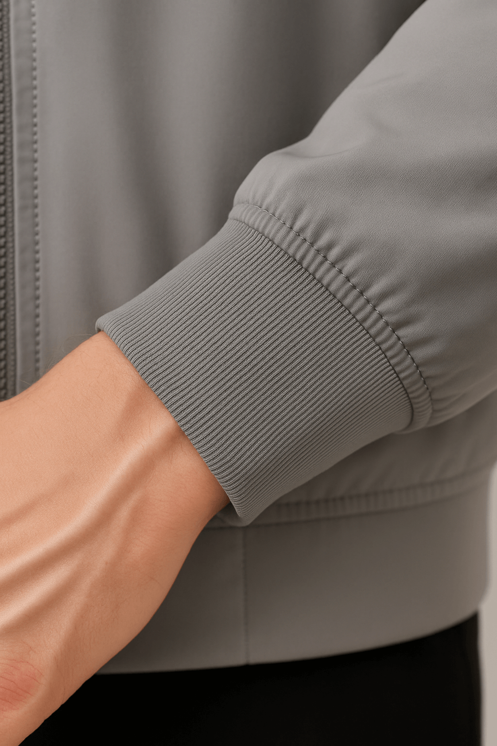 NOUVEAU RICHE Klassische Graue Bomberjacke Für Herren Leichte Freizeitjacke Mit Reißverschluss Und Taschen Ideal Für Übergangswetter