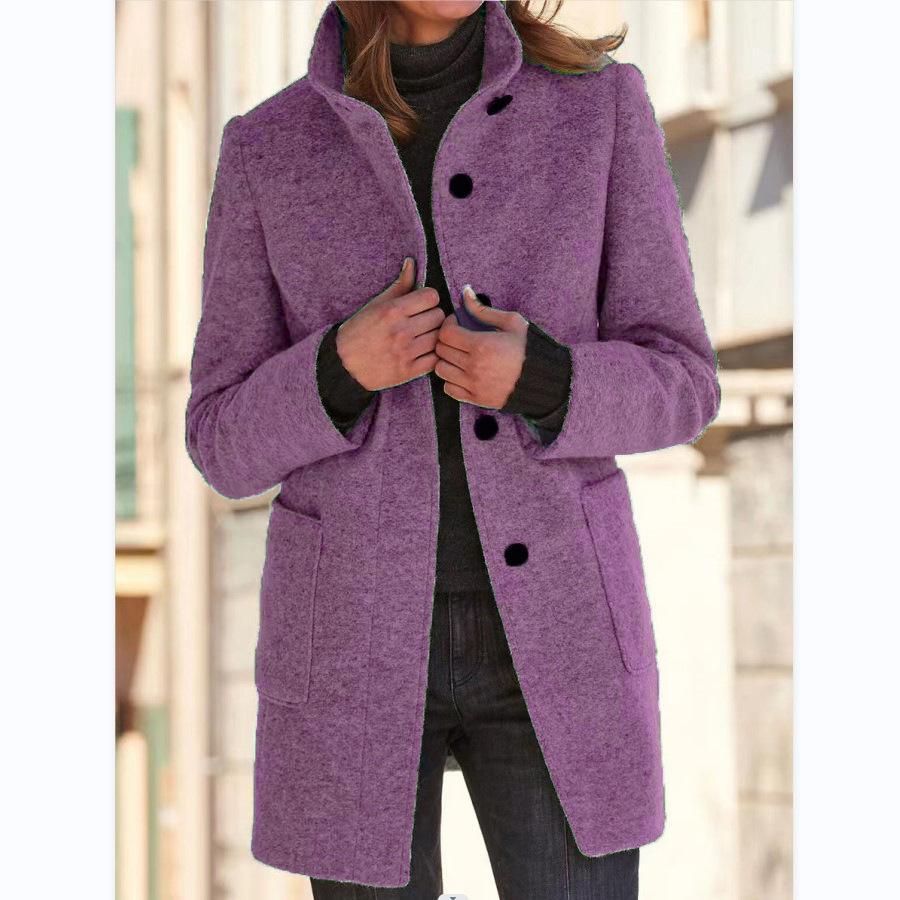 NOUVEAU RICHE Wollmantel Für Damen Mit Zeitlosem Stil Und Wärme Klassisch Hellviolett