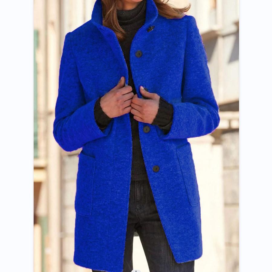 NOUVEAU RICHE Wollmantel Für Damen Mit Zeitlosem Stil Und Wärme Klassisch Himmelblau