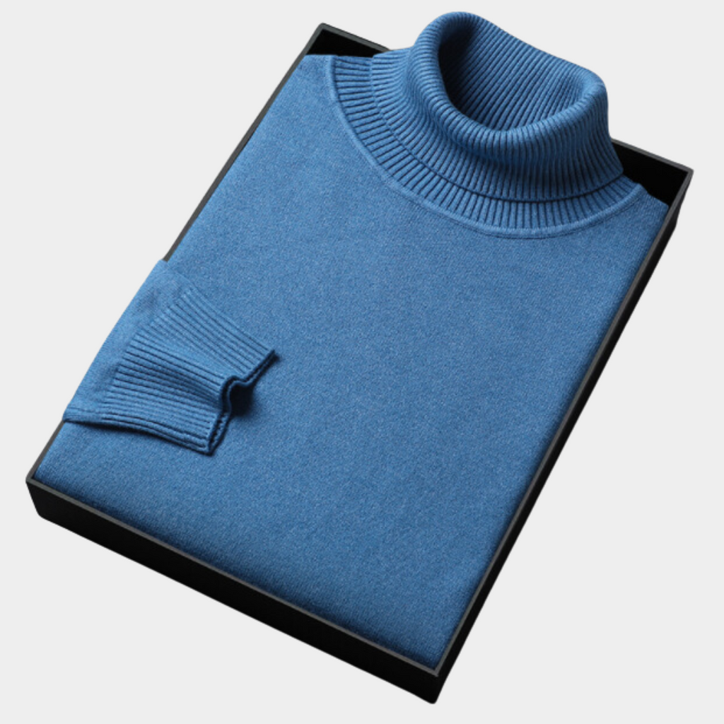 NOUVEAU RICHE Herren Klassischer Rollkragenpullover Aus Strick Warm Bequem